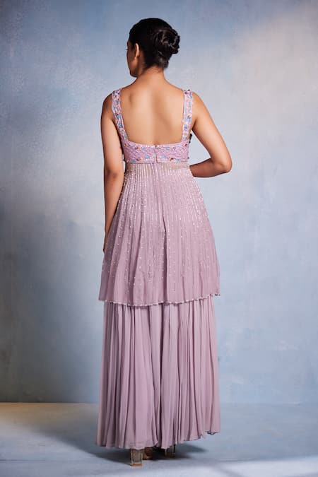 Muditaa By Urmila Itisha Hand Embroidered Peplum Kurta With Sharara 