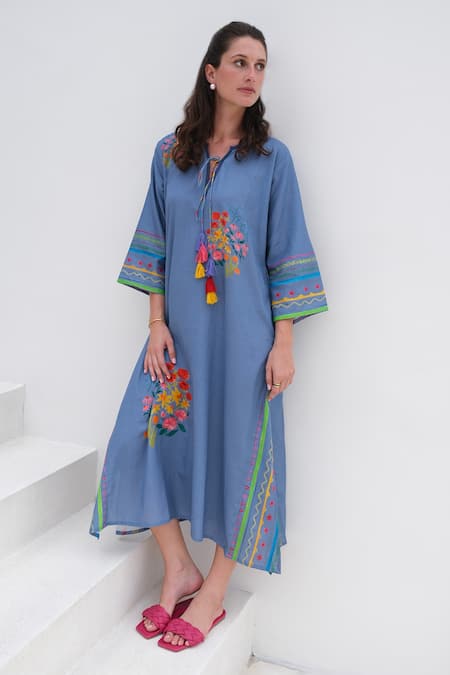 ROZA Positano Bohemian Print Dress 