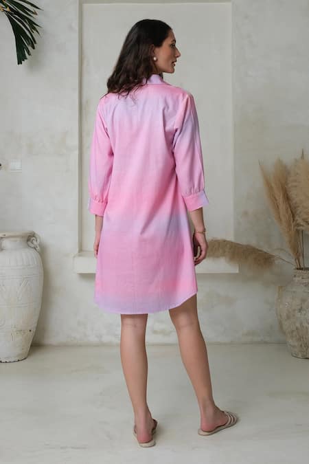 Shop Roza Multi Color Linen Printed Garden V-neck Faye Quaint Afternoon Dress at Aza Fashions Shop_Roza_Multi Color Linen Printed Garden V-neck Faye Quaint Afternoon Dress _at_Aza_Fashions