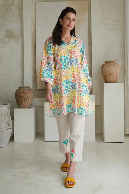 ROZA Camelia Floral Print Tunic With Pant 