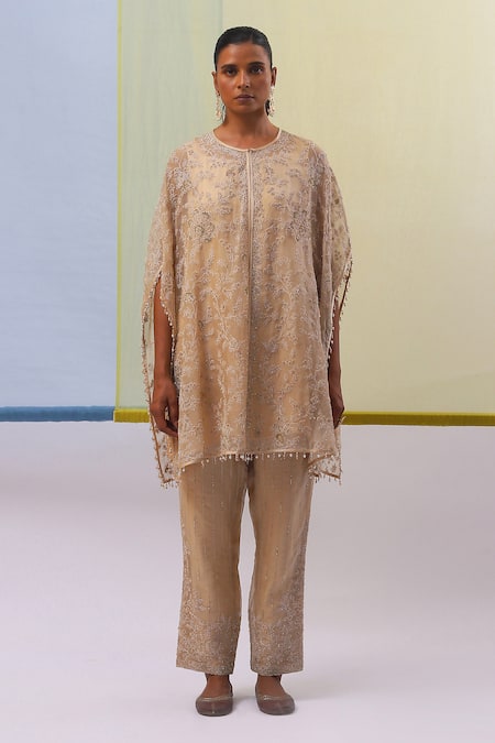 Sue Mue Reeha Zardozi Embroidered Cape Pant Set 