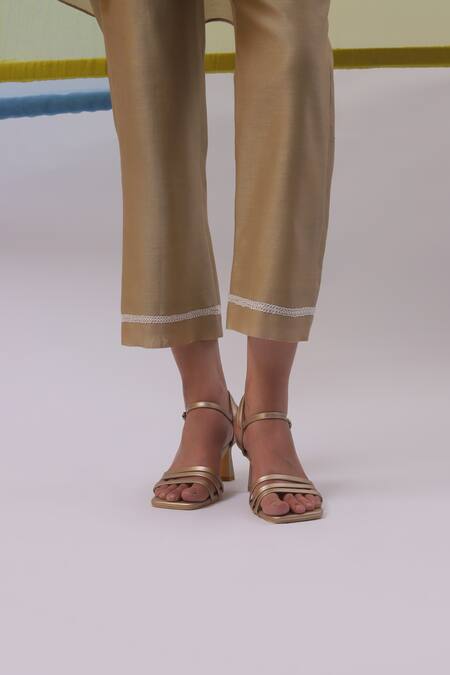 Buy Sue Mue Beige Chanderi , Chanderi, Nuri Gara And Dori Tunic With Pant Online at Aza Fashions Buy_Sue Mue_Beige Chanderi , Chanderi, Nuri Gara And Dori Tunic With Pant _Online_at_Aza_Fashions