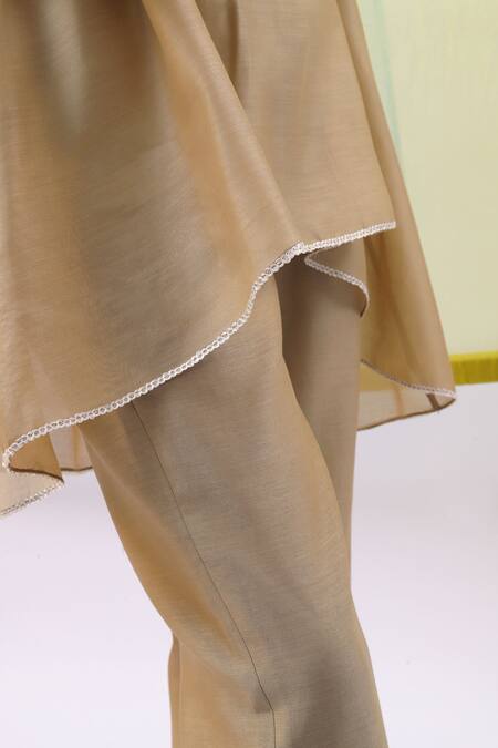 Buy Sue Mue Beige Handloom , Chanderi, Aida Floret Yoke Tunic With Pant Online at Aza Fashions Buy_Sue Mue_Beige Handloom , Chanderi, Aida Floret Yoke Tunic With Pant _Online_at_Aza_Fashions