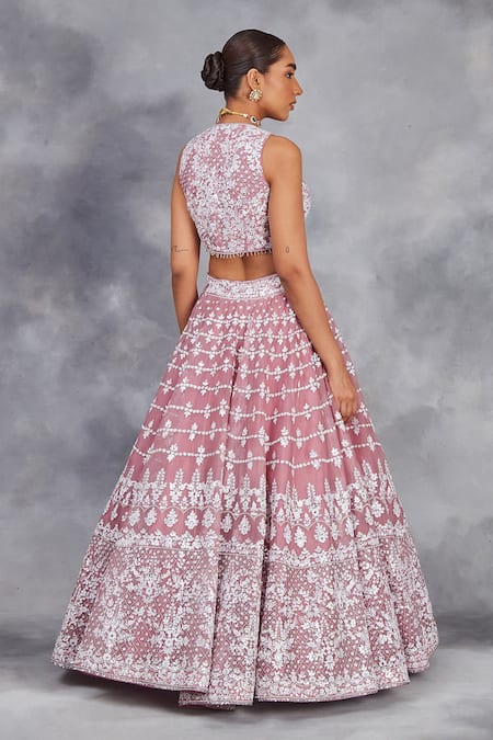 Sue Mue Mehwish Glory Bloom Thread Embroidered Bridal Lehenga Set 