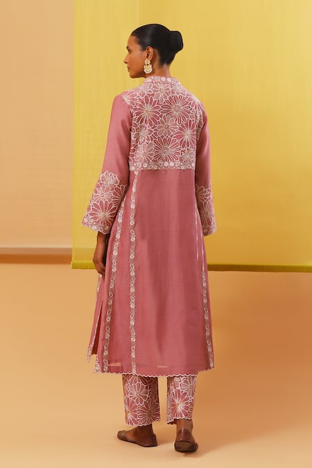 Sue Mue Pink , , Tassels, Embroidery Thread Kurta Set Online at Aza Fashions Sue Mue_Pink , , Tassels, Embroidery Thread Kurta Set _Online_at_Aza_Fashions