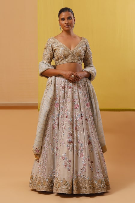 Sue Mue Gulaab Embroidered Bridal Lehenga Set 