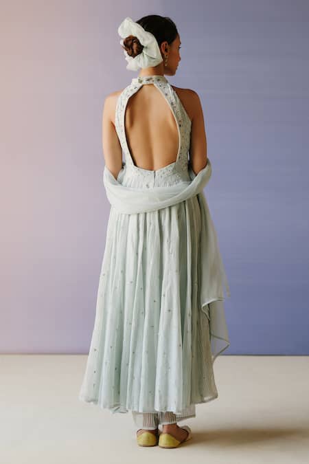 Label Nimbus Resham Hand Embroidered Anarkali Pant Set 