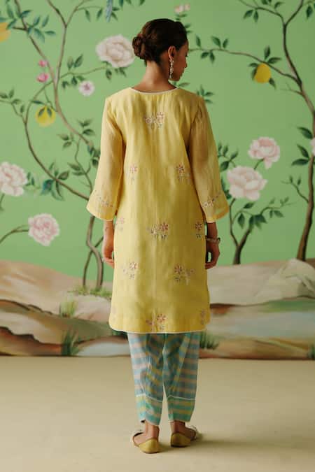 Label Nimbus Hand Embroidered Kurta With Salwar 