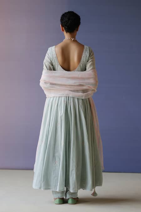 Label Nimbus Tikki Hand Embroidered Anarkali Set 