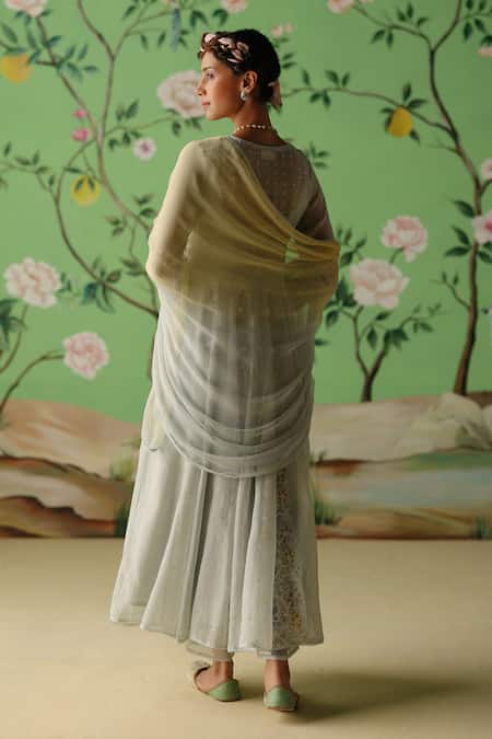 Label Nimbus Hand Embroidered Angarkha Pant Set 