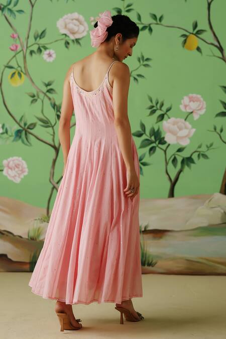 Label Nimbus Sequins Hand Embroidered Anarkali Pant Set 