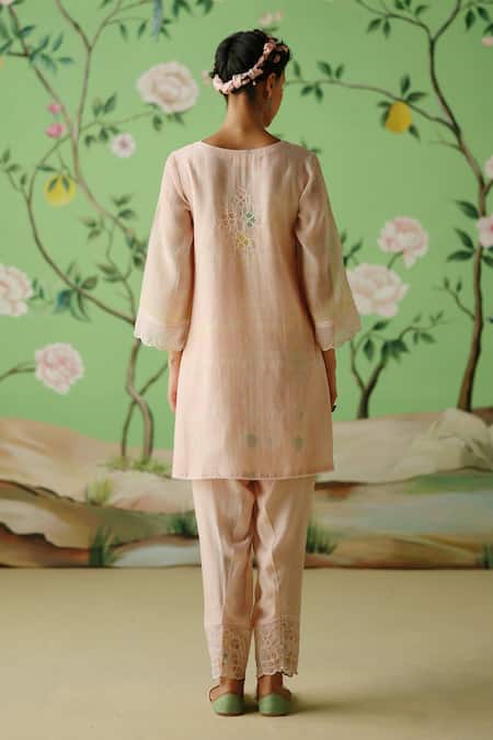 Label Nimbus Hand Embroidered A-line Kurta With Pant 