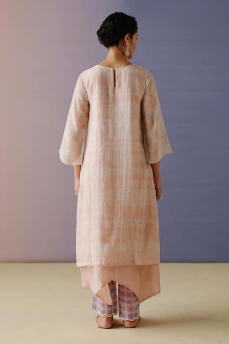 Label Nimbus Hand Embroidered Tie Dye Anarkali Set 