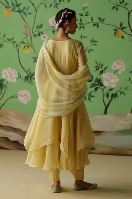 Label Nimbus Hand Embroidered Handkerchief Anarkali Set 