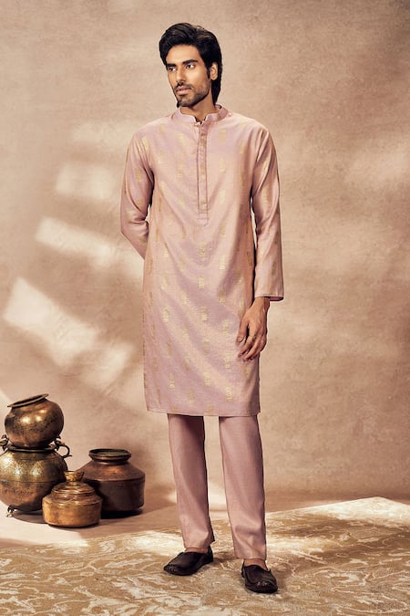 Masaba Purple Kerela Tissue Print Timber Tribe Foil Kurta 