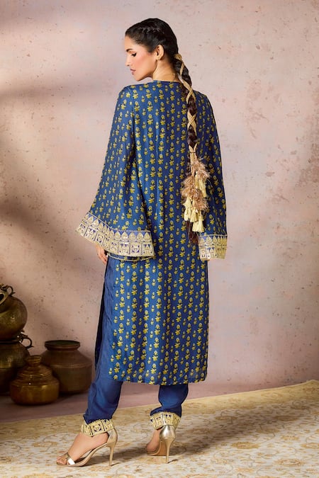 Masaba Pixie Dust Print Tunic With Embroidered Border Pant 