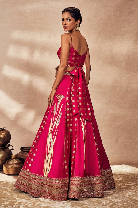 Masaba Whispering Lily Foil Print Kalidar Lehenga Set 