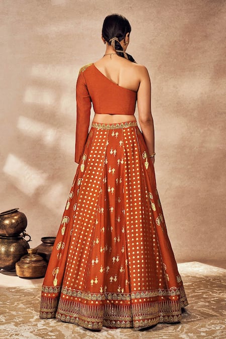Masaba Traveller Palm Foil Print Kalidar Lehenga Set 