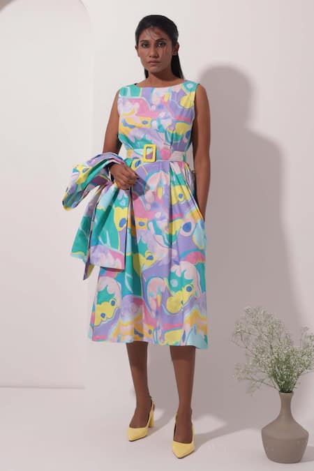 Pop Sugar Abstract Art Print Blazer With Dress 