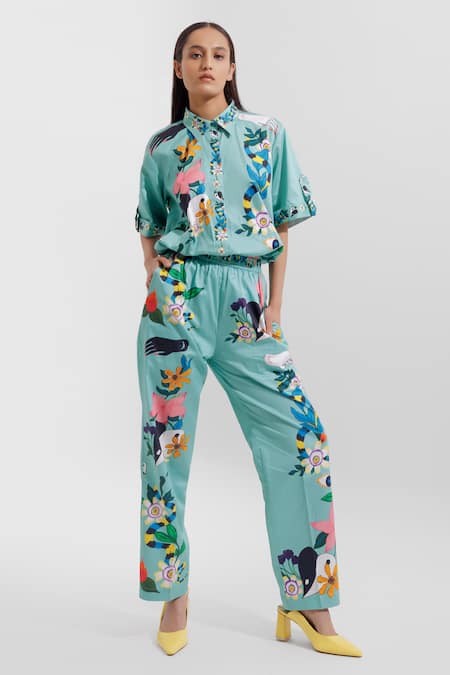 Pop Sugar Quirky Print Shirt With Pant 