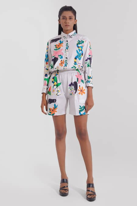 Pop Sugar Quirky Print Shirt With Shorts 