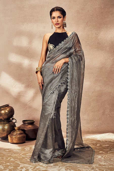 Masaba Stripe Woven Saree With Unstitched Blouse Piece 