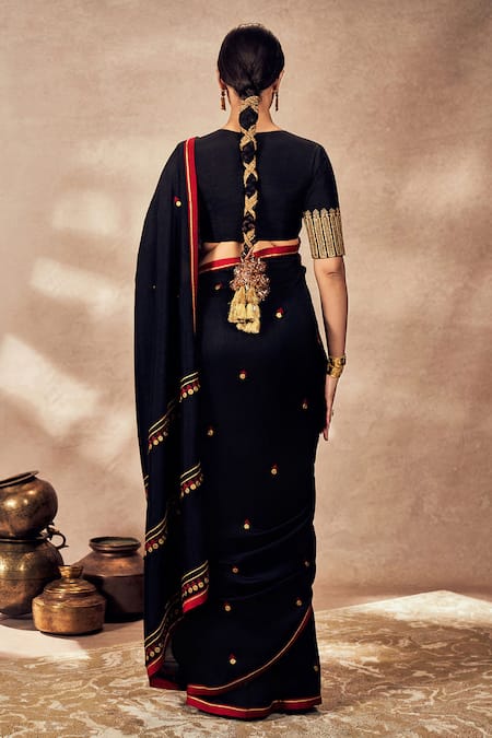 Masaba Black Coin & Gota Embroidered Saree 
