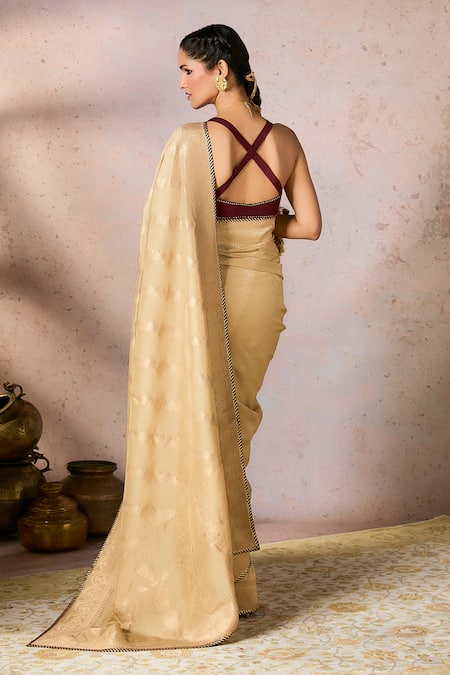 Masaba Chand Jashn Woven Saree With Unstitched Blouse Piece 