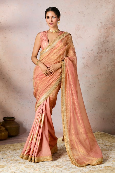 Masaba Palm Bloom Print Saree With Unstitched Blouse Piece 