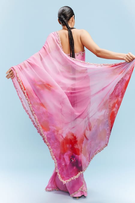 Dolly J Vashti Watercolor Effect Saree With Blouse 