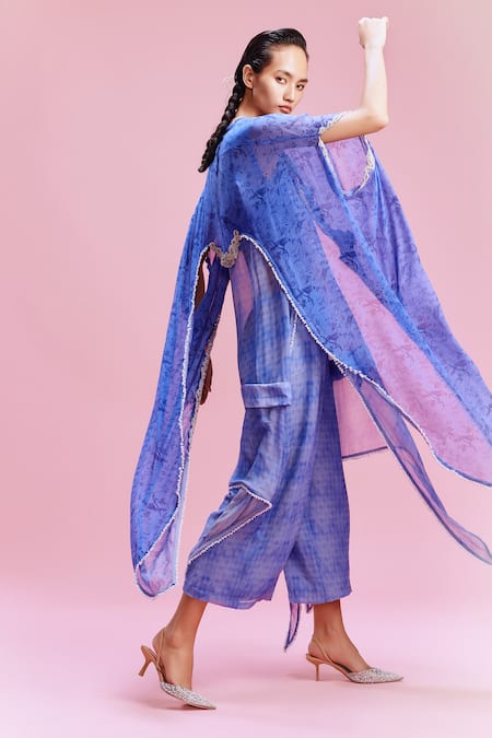 Dolly J Iina Floral Print Cape Sharara Set 