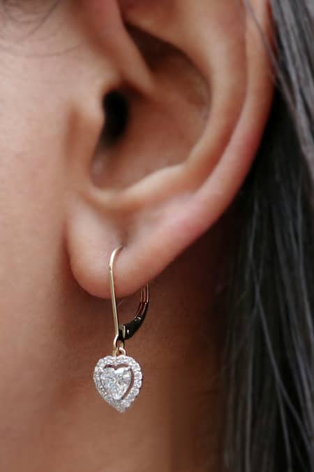 Fiona Diamonds Rose Gold Lab Diamond 14kt Heart Shaped Earrings 