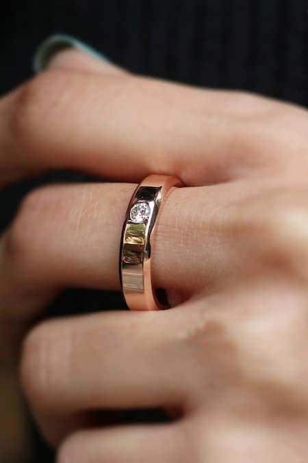 Fiona Diamonds 18kt Rose Gold Round Lab Diamond Band Ring 