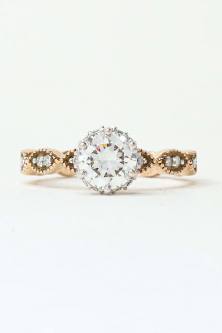 Fiona Diamonds 14kt Rose Gold Lab Diamond Ring 