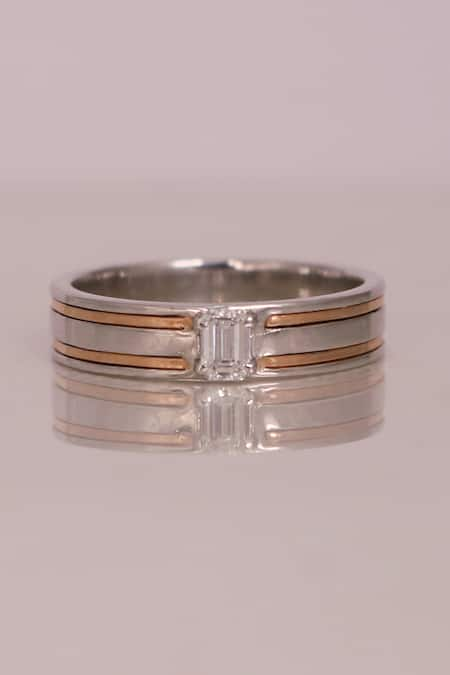 Fiona Diamonds 18kt White & Rose Gold Lab Diamond Band Ring 