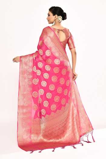 Khwaab By Sanjana Lakhani Heart Pattern Woven Saree With Blouse 