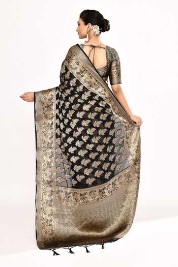 Khwaab By Sanjana Lakhani Foliage Zari Woven Saree With Blouse 
