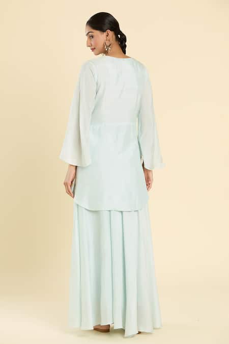 Label Lila Blossom Embroidered Top With Palazzo 