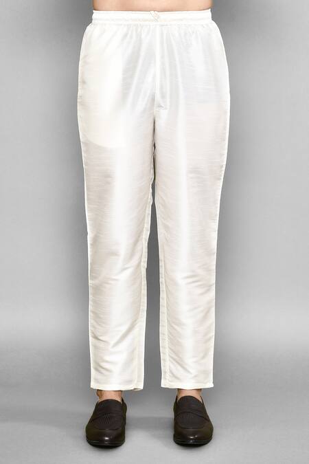 Arihant Rai Sinha_Green Silk Mirrors Straight Embroidered Kurta And Pant Set _Online_at_Aza_Fashions