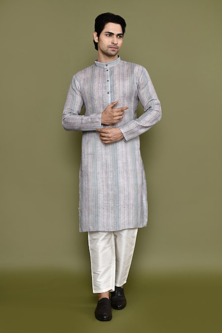 Arihant Rai Sinha Geometric Print Straight Kurta & Pant Set 