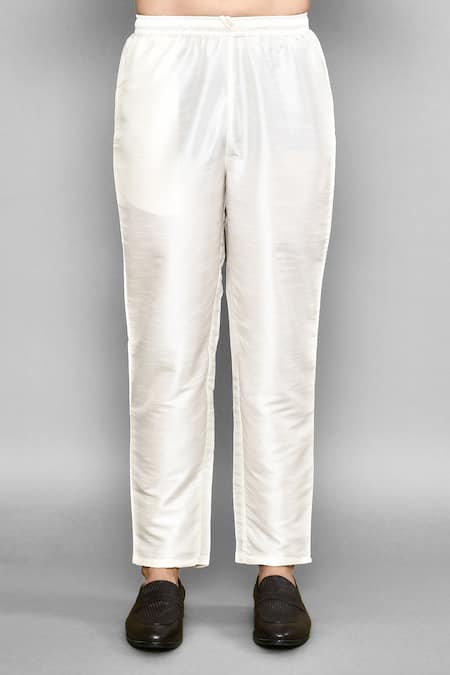 Arihant Rai Sinha_Green Silk Mirrors Work Band Collar Kurta And Pant Set _Online_at_Aza_Fashions