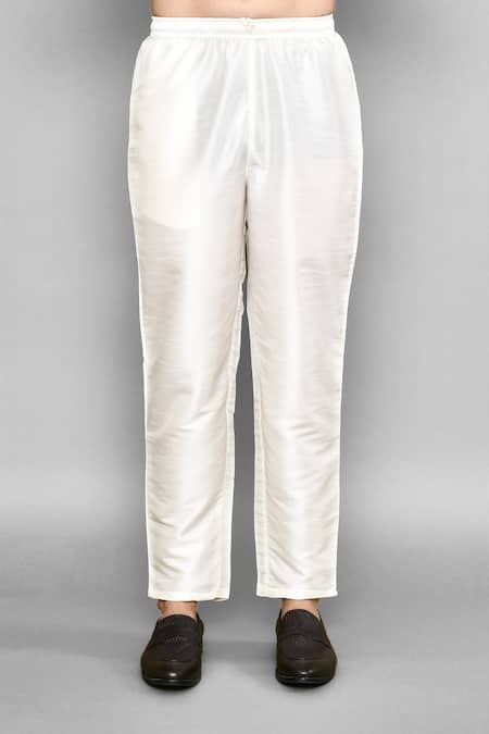 Arihant Rai Sinha Black Handloom Cotton, Silk Mirrors Thread Embroidered Kurta And Pant Set Online at Aza Fashions Arihant Rai Sinha_Black Handloom Cotton, Silk Mirrors Thread Embroidered Kurta And Pant Set _Online_at_Aza_Fashions