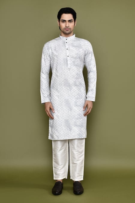 Buy Arihant Rai Sinha Blue Cotton, Silk Sequins Printed Embroidered Kurta And Pant Set Online at Aza Fashions Buy_Arihant Rai Sinha_Blue Cotton, Silk Sequins Printed Embroidered Kurta And Pant Set_Online_at_Aza_Fashions