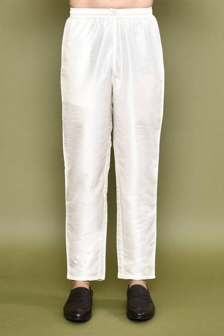 Arihant Rai Sinha_Cream Jacquard, Silk Embroidery Gul Jaal Woven Kurta With Pant_Online_at_Aza_Fashions