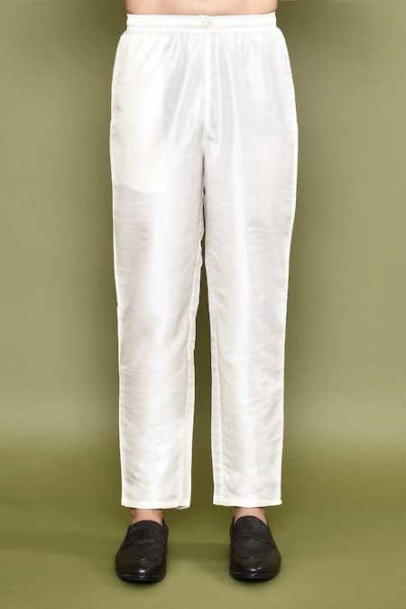 Arihant Rai Sinha_Peach Silk Embroidery Sheesh Vine Kurta With Pant _Online_at_Aza_Fashions