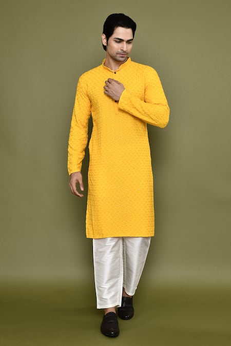 Arihant Rai Sinha Floret Jaal Chikankari Embroidered Kurta With Pant 