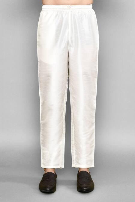 Arihant Rai Sinha_Blue Rayon, Cotton, Silk Embroidery, Bloom Jaal Chikankari Kurta With Pant_Online_at_Aza_Fashions