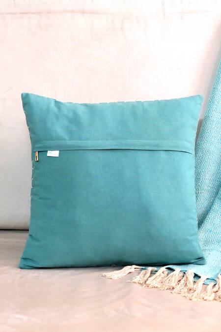 Mid July Home_Multi Color Cotton Quilted Classic Pattern Cushion Cover 4 Pcs Set_Online_at_Aza_Fashions