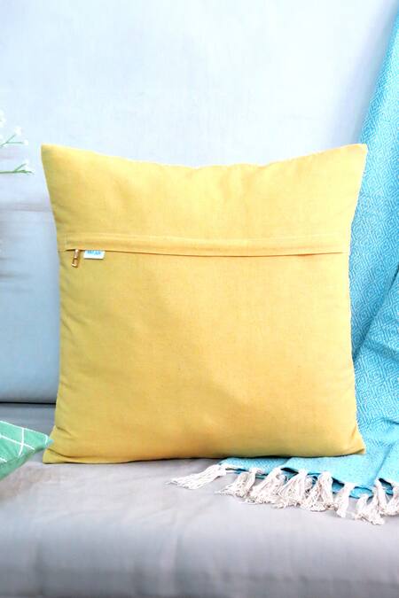 Shop_Mid July Home_Multi Color Cotton Quilted Classic Pattern Cushion Cover 4 Pcs Set_Online_at_Aza_Fashions