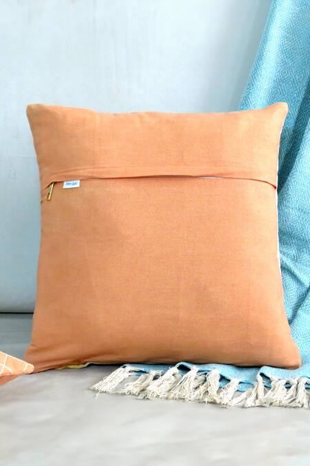 Mid July Home_Multi Color Cotton Quilted Classic Pattern Cushion Cover 4 Pcs Set_at_Aza_Fashions